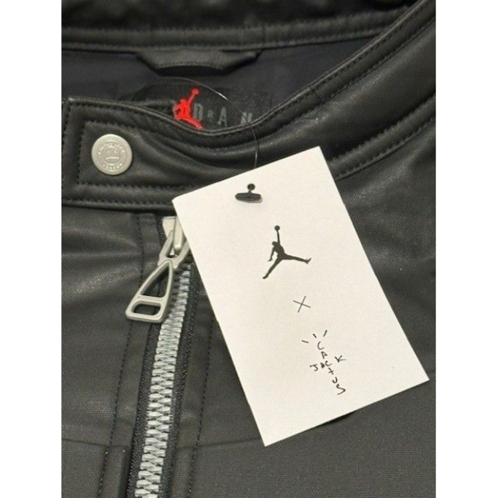 Air Jordan x Travis Scott Cactus Jack‎ Waxed Black Jacket DZ5474-010 Men's M NEW - Picture 4 of 16